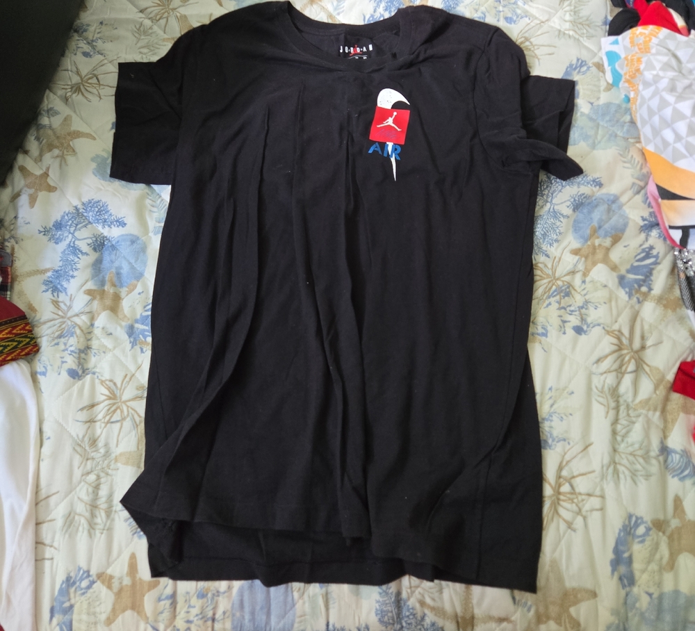 Jordan Black Tee with Red‎ and White Logo